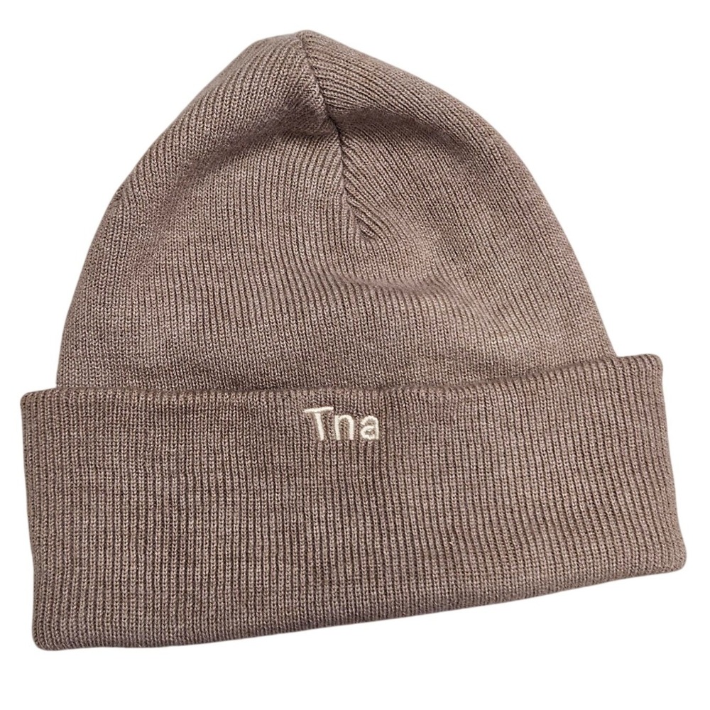 Tna Beanie Hat Brown Ribbed Knit One Size Wool Blend Casual Winter Warm Granola